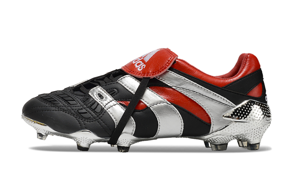 Chuteira Campo Adidas Predator Precision FG Preta e Vermelha 