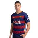 Camisa Barcelona Home 15/16 Retrô - Azul e Vermelha
