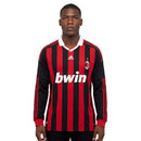 Camisa Milan Home 09/10 Retrô Manga Longa - Vermelha e Preta