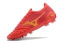 Chuteira Campo Mizuno Morelia Neo 4 Beta FG Vermelha e Dourada "Release Pack"