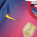 Camisa Barcelona Home 12/13 Retrô - Azul e Vermelha + Patch Campeão Mundial 2011
