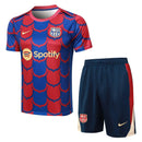 Conjunto Barcelona Treino 24/25 - Azul e Vermelho