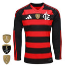 Camisa Flamengo Home 25/26 Manga Longa - Preto e Vermelho