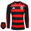 Camisa Flamengo Home 25/26 Manga Longa - Preto e Vermelho