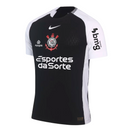 Camisa Corinthians Away 25/26 jogador preta com patrocínio
