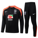 Conjunto agasalho treino Brasil 24/25 preto e laranja