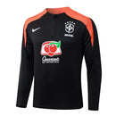 Conjunto Agasalho Treino Brasil 24/25 - Preto e Laranja