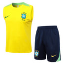 Conjunto Brasil Treino Regata 24/25  - Amarelo e Verde