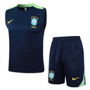 Conjunto Brasil treino regata 24/25 azul e verde