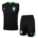 Conjunto Brasil Treino Regata 24/25  - Preto e Verde