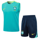 Conjunto Brasil Treino Regata 24/25  - Azul Ciano